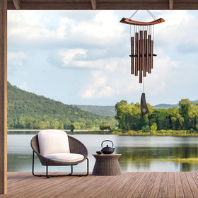 Woodstock Chimes Eastern Energy Healing bronze tubes enrich garden soundscape