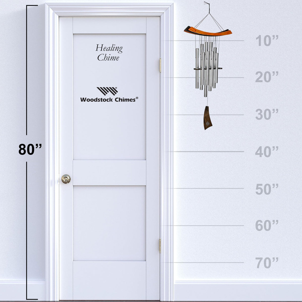 Woodstock Chimes windcatcher detail demonstrates weather-resistant outdoor design.