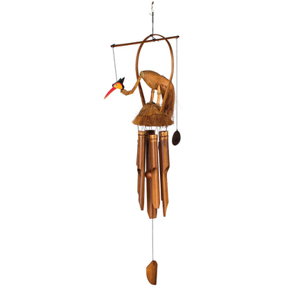 Woodstock Chimes Gooney bamboo chime bird with nodding head for outdoor sound