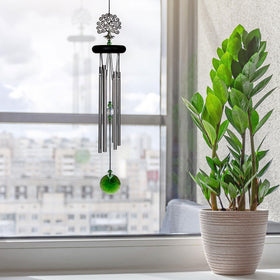 Woodstock Chimes green crystal accents chime highlights garden décor