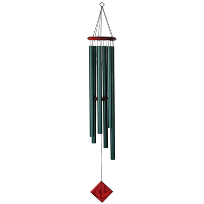 Woodstock Chimes Neptune 54-inch wind chime in garden delivering deep, soothing tones.