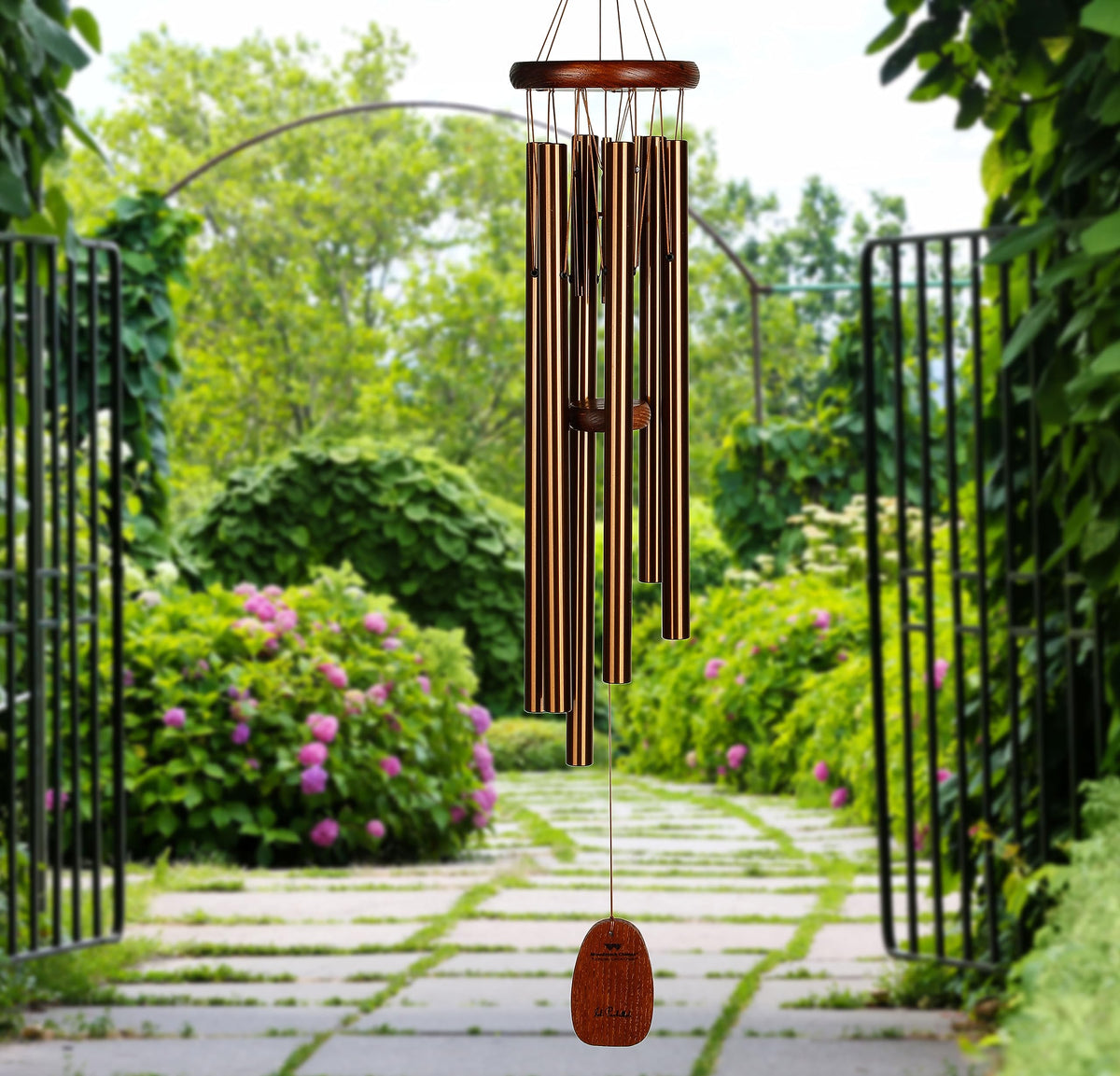 Woodstock Chimes Pachelbel Canon Bronze 32-inch chimes with bronze tubes and rods.
