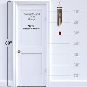 Woodstock Chimes Pachelbel Canon Bronze chime with removable wind catcher for customization.