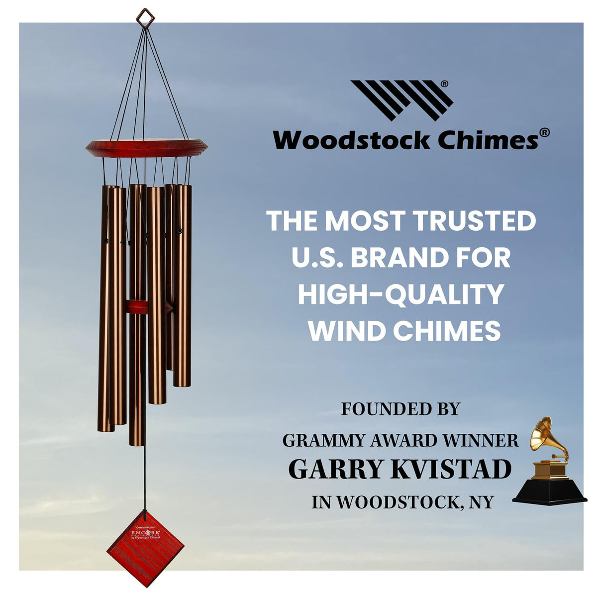 Gift-ready Pluto wind chime in color-safe packaging