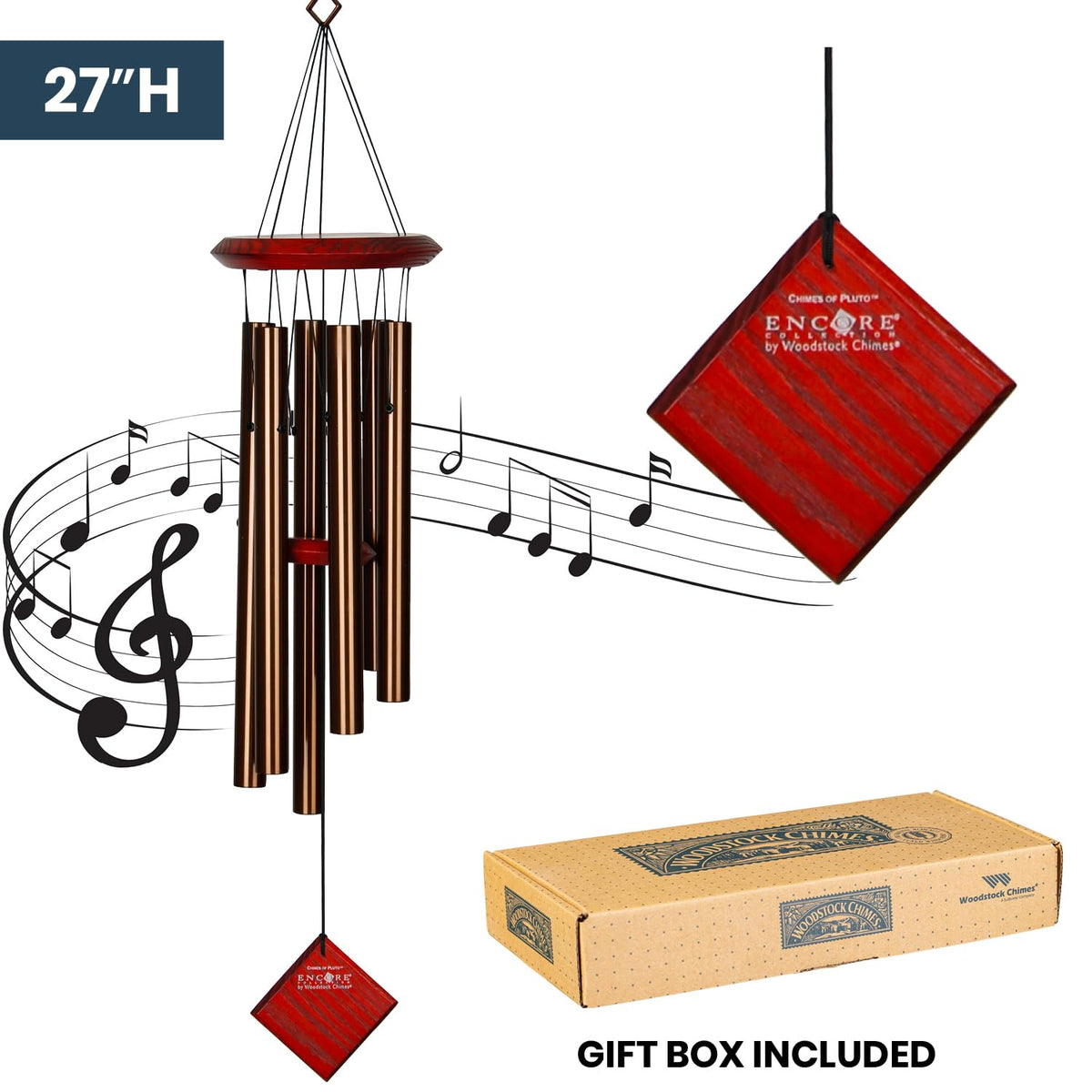 Removable windcatcher on Pluto wind chime for easy personalization