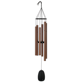 Woodstock Chimes Signature Bells of Paradise bronze 44-inch chime shines in sunlight