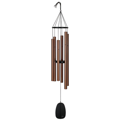 Woodstock Chimes Signature Bells of Paradise bronze 44-inch chime shines in sunlight
