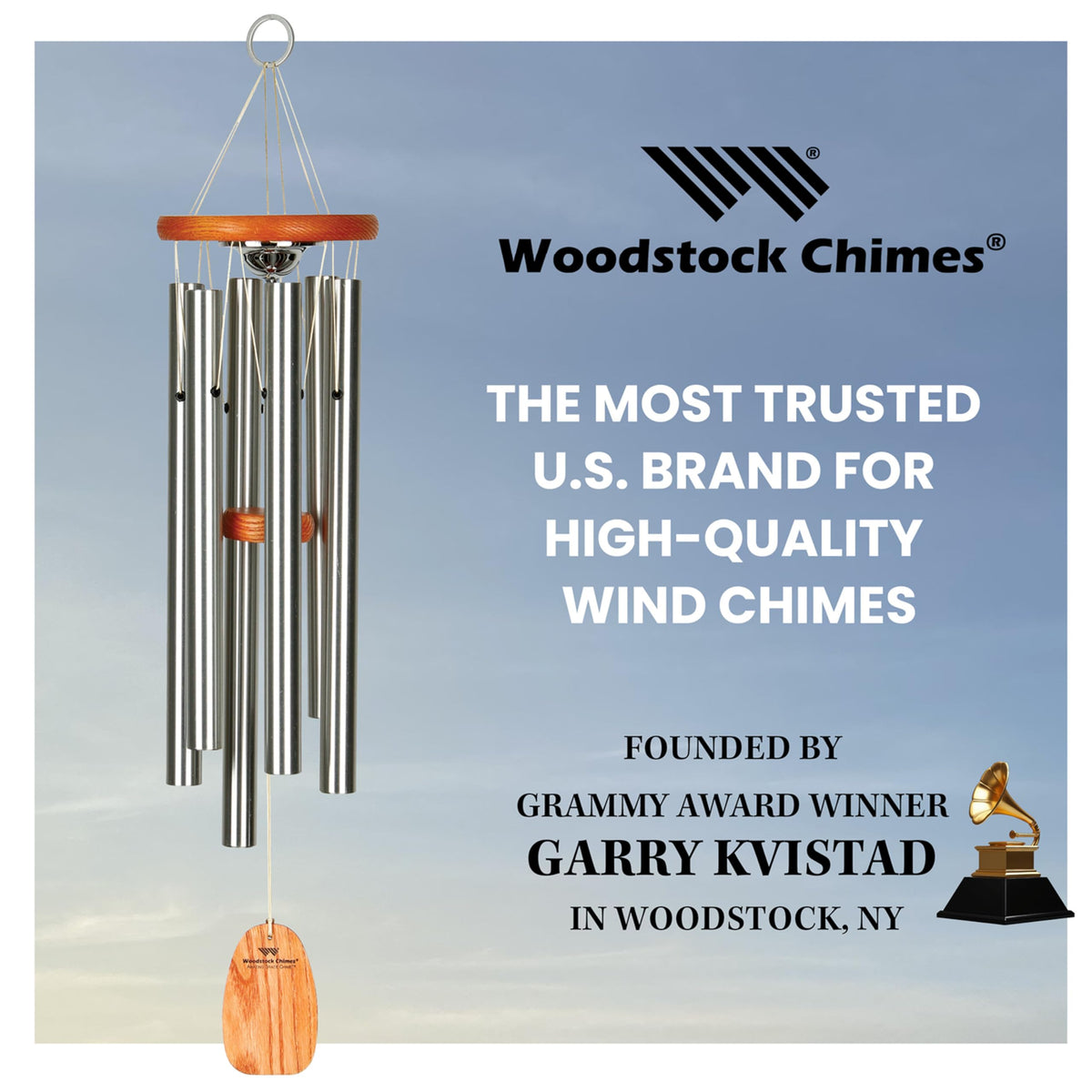 Woodstock Chimes memorial chime 24 six silver tubes bright sound