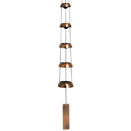 Woodstock Chimes Signature Temple Bells Quintet 32inch copper full view for tranquil outdoor soundscape