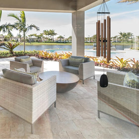 Woodstock Chimes handcrafted chime with six bronze tubes stands up to weather