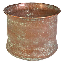 Woodstream CobraCo copper finish cylinder hose holder front view highlights stylish outdoor hose storage
