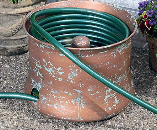 Woodstream CobraCo copper finish cylinder hose holder side view demonstrates compact design with built-in drainage