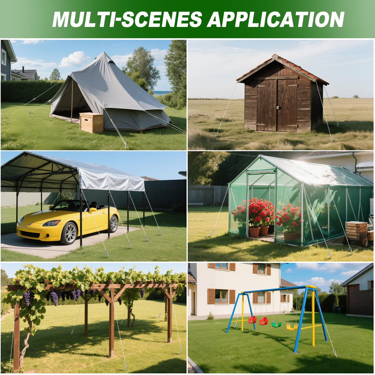 WooFog tent anchors enable quick setup and dependable stake retention