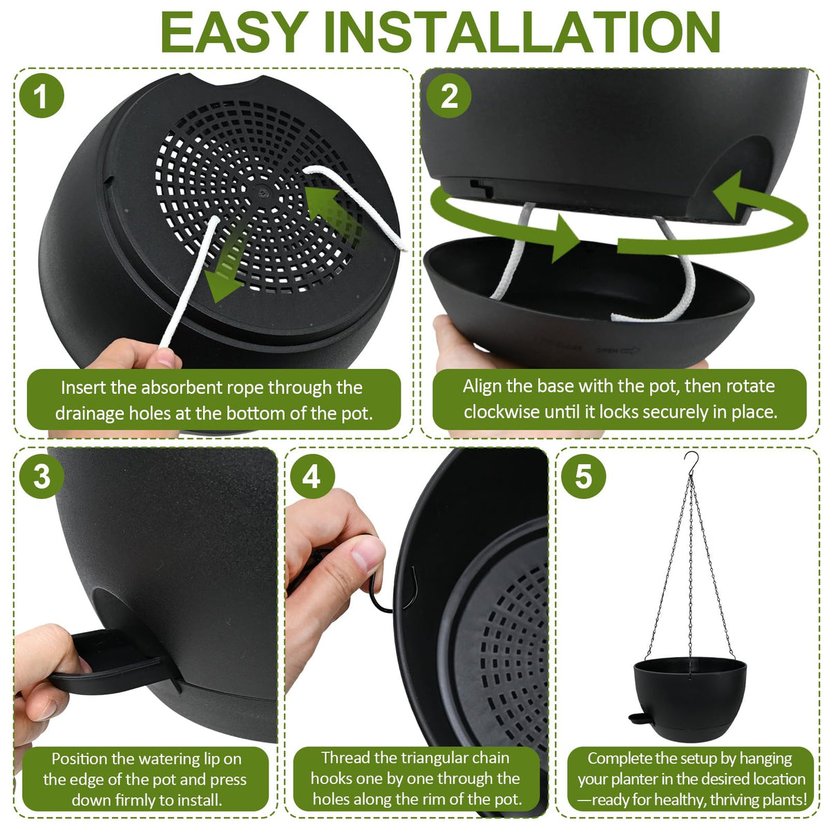 WOUSIWER packaging and setup image shows easy assembly and ready-to-hang use.