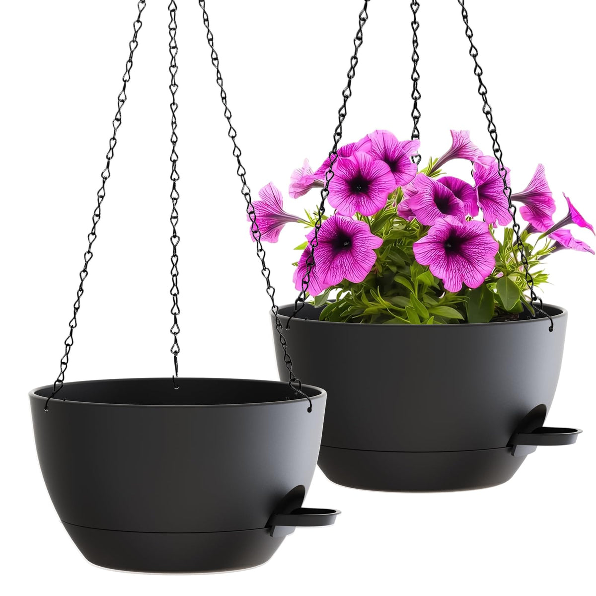 WOUSIWER self-watering hanging planter outer view showcases modern design for indoor and outdoor use.