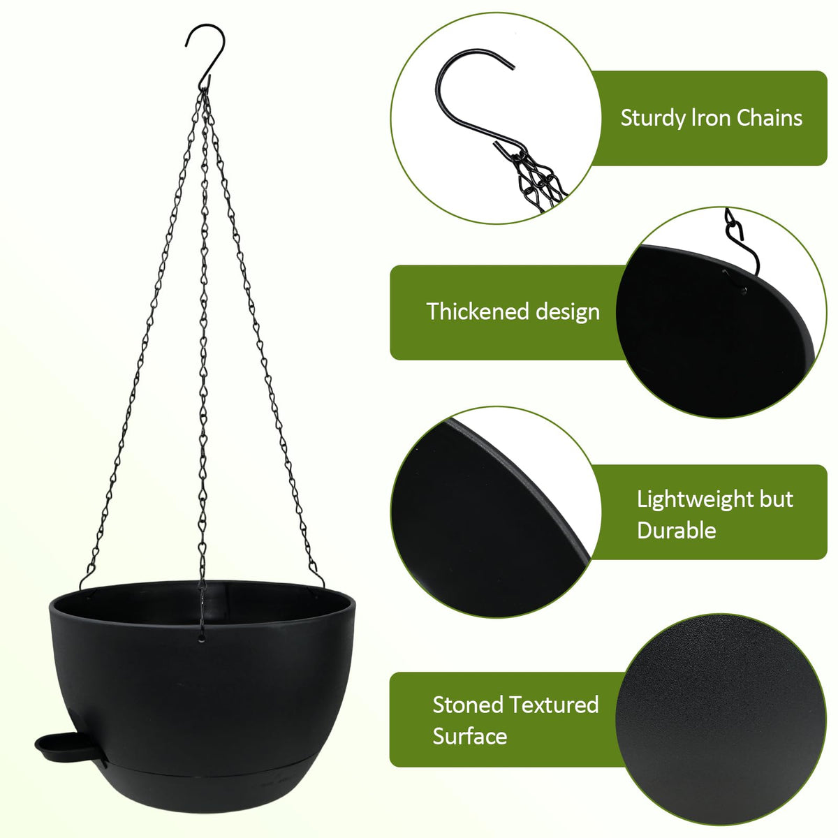 WOUSIWER triangular-chain hanger highlights sturdy, rust-resistant hardware.