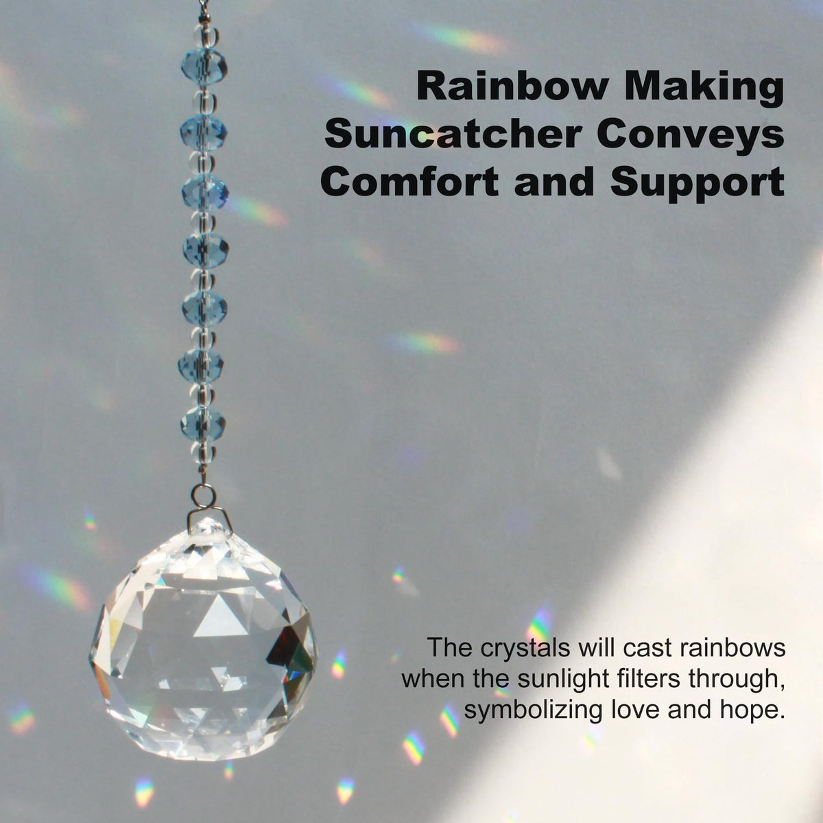 WOOWA Light sky-blue chain hanging by window enhances natural light