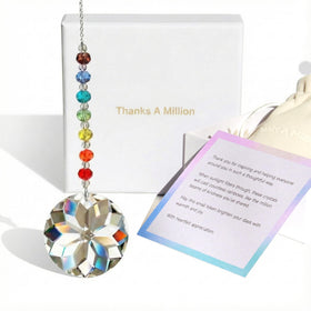 WOOWA Thanks A Million crystal rainbow suncatcher creates daily rainbow beams in sunlight.