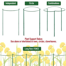WooWellGoGoGo rust-proof green stake withstands outdoor use with durable coating.