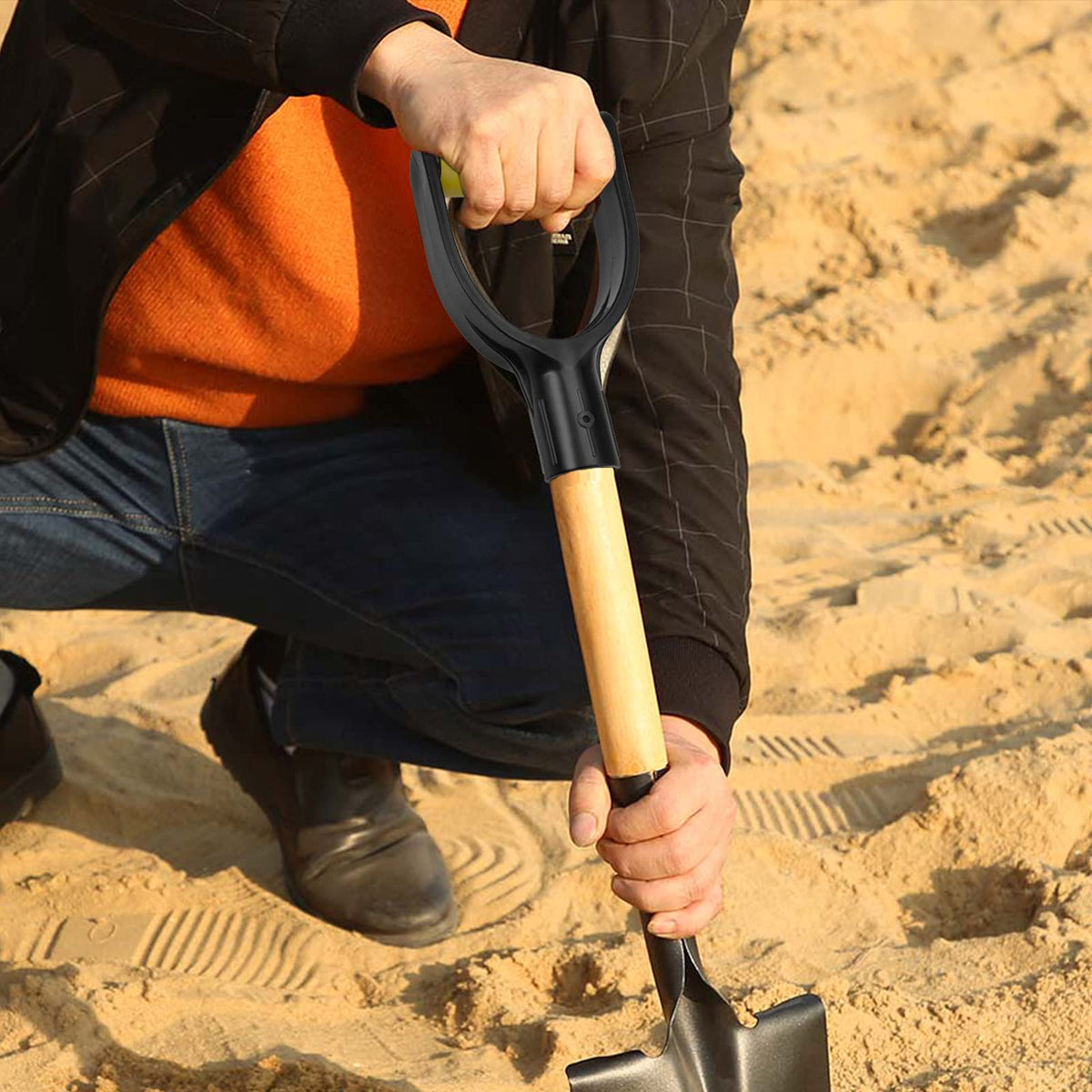 WORAMUK yellow handle replacement supports durability during heavy soil digging