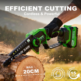 WORFCI 21V 3000mAh batteries powering quick garden work.