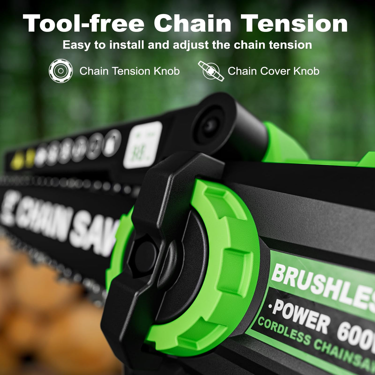WORFCI safety lock engaged and chain guard visible during operation.