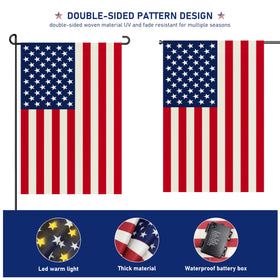 WORGATE lighted garden flag double-sided design visible from two directions