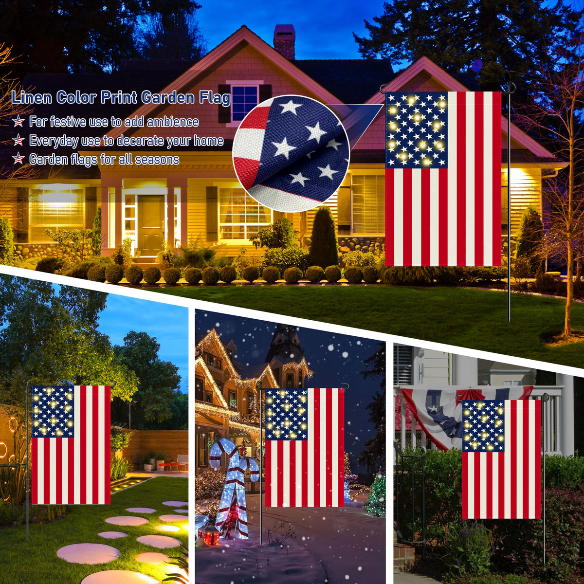 WORGATE lighted garden flag patio decor use brightens outdoor spaces for celebrations