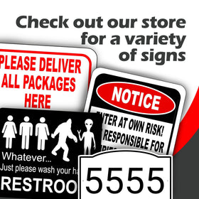 Work House Signs high-visibility-graphics sign ensures legibility from a distance