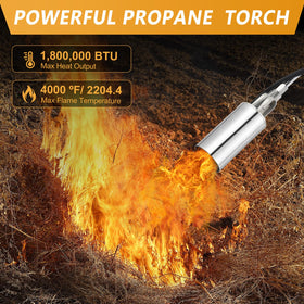 WorkBless propane torch with 10ft hose enabling extended reach for ground-level tasks