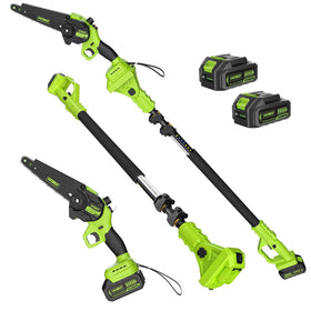 WORKIT 2-in-1 pole saw with extension pole enables easy overhead pruning