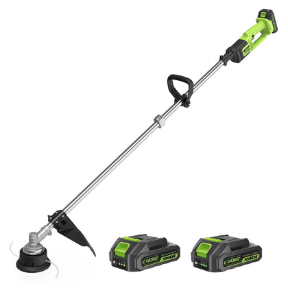 WORKIT 20V cordless string trimmer front view for easy handling in small yards