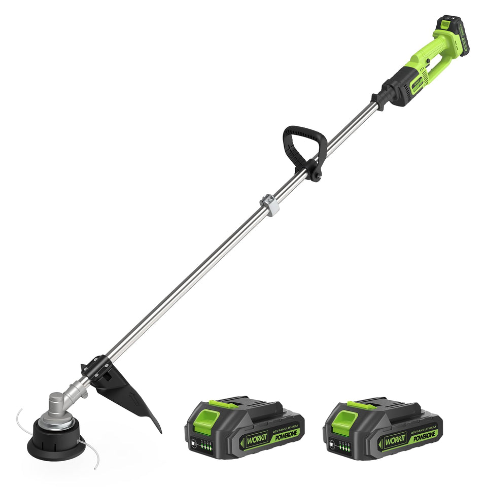 WORKIT 20V cordless string trimmer front view for easy handling in small yards