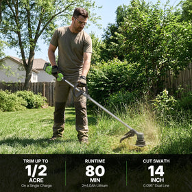 WORKIT dual 4.0Ah batteries extend runtime for large lawns