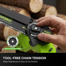 WORKIT includes batteries, charger, and safety gear for ready use