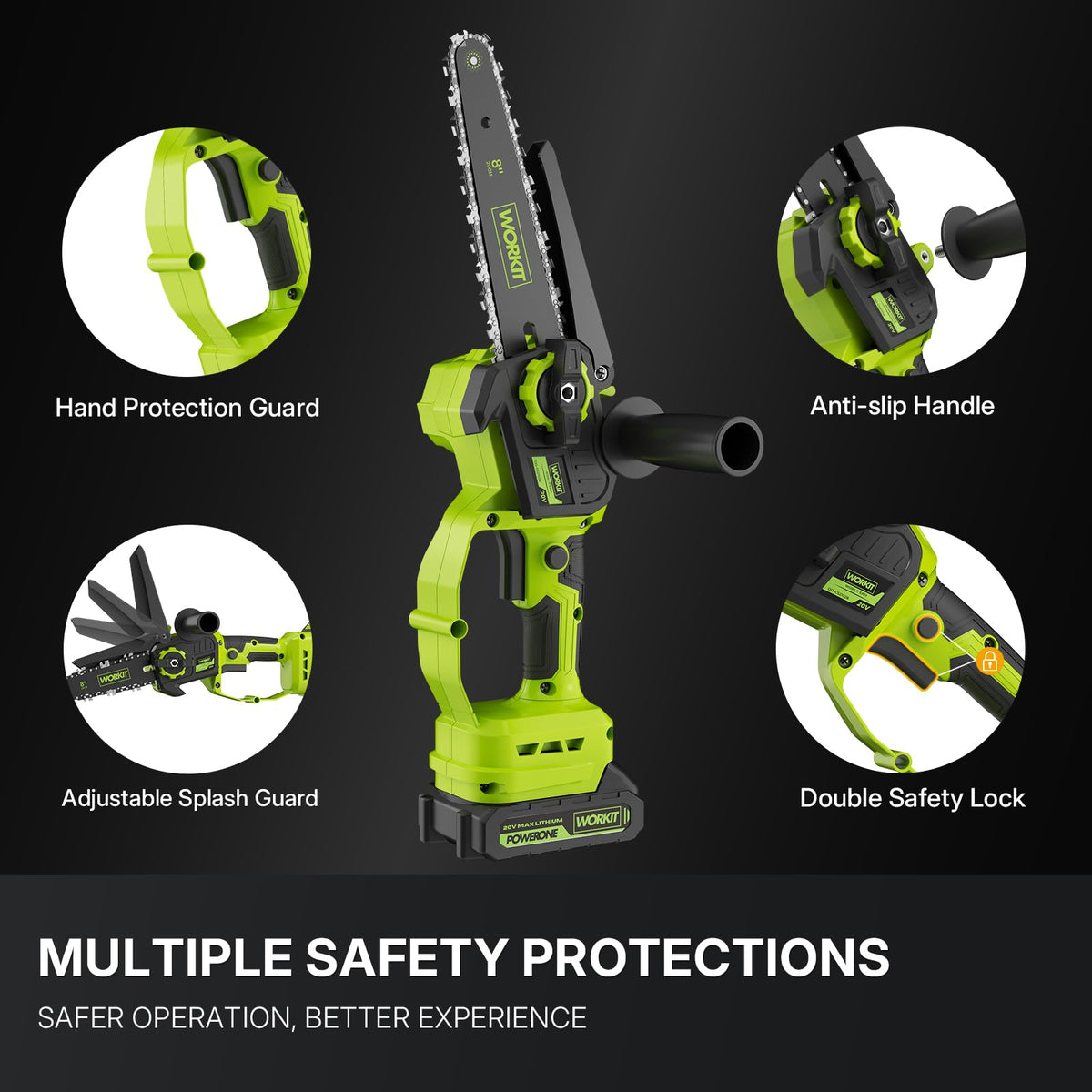 Compact cordless design for trimming shrubs and branches