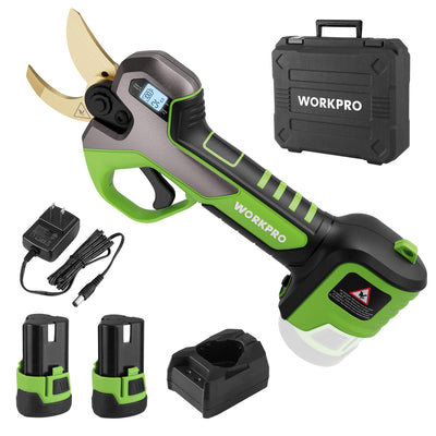 WORKPRO 12V electric pruning shears front view for precise trimming
