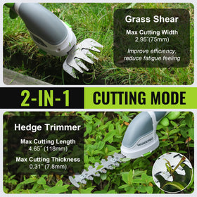 WorkPro 2-in-1 hedge trimmer in use for versatile pruning.