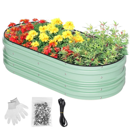 WORKPRO 4x2x1ft galvanized raised bed ready for outdoor planting and easy assembly