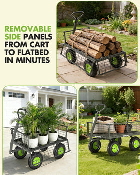 WORKPRO 770-lb steel frame provides stable hauling under tough loads.