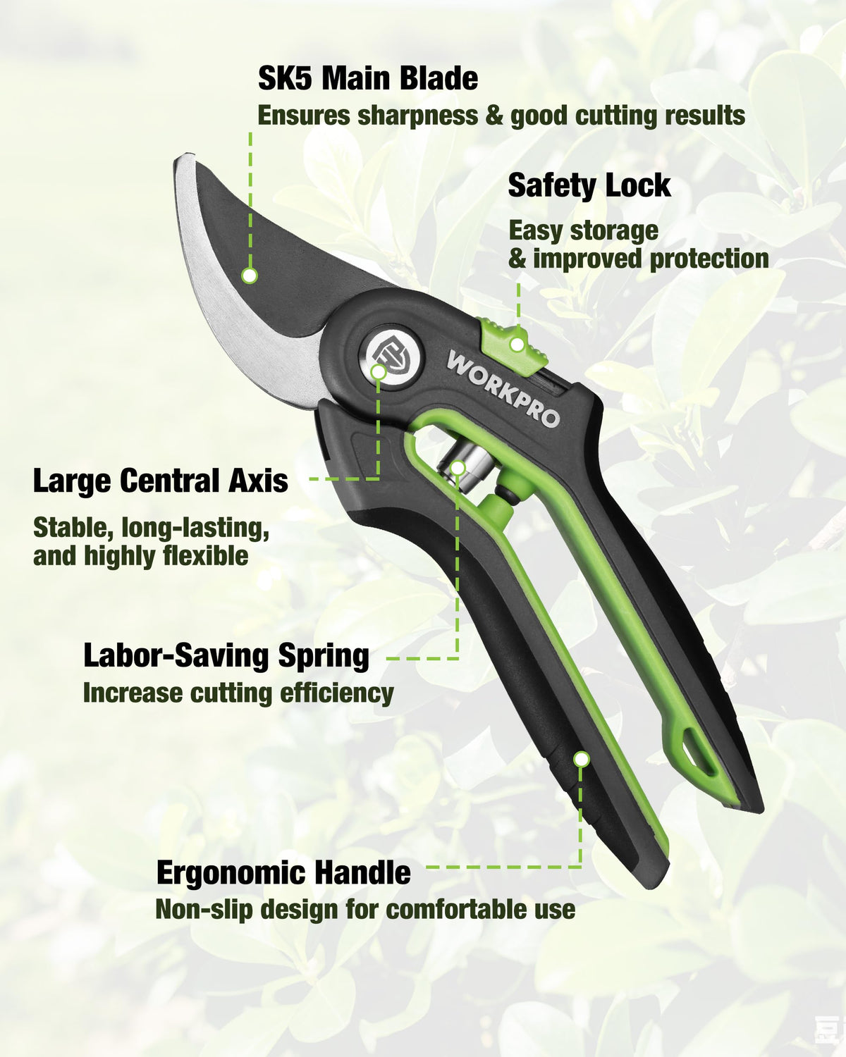 WORKPRO anvil lopper 24in handles thick branches with easy leverage.