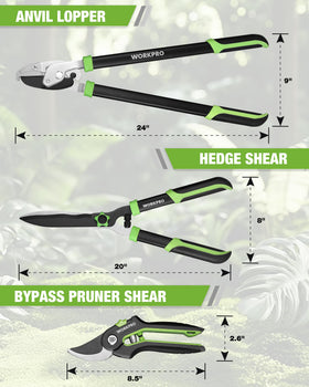 WORKPRO branch-cutting 1.6 inch capacity for thicker limbs.