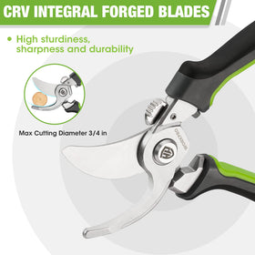 WorkPRO pruning shears cutting a small branch to demonstrate precise bypass cut.