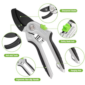 WorkPro Garden Anvil Pruning Shears can cut up to 3/4 inch branches for thicker stems.