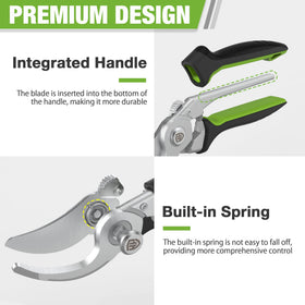 WorkPRO pruning shears handle with ergonomic tri-material grip for comfort.