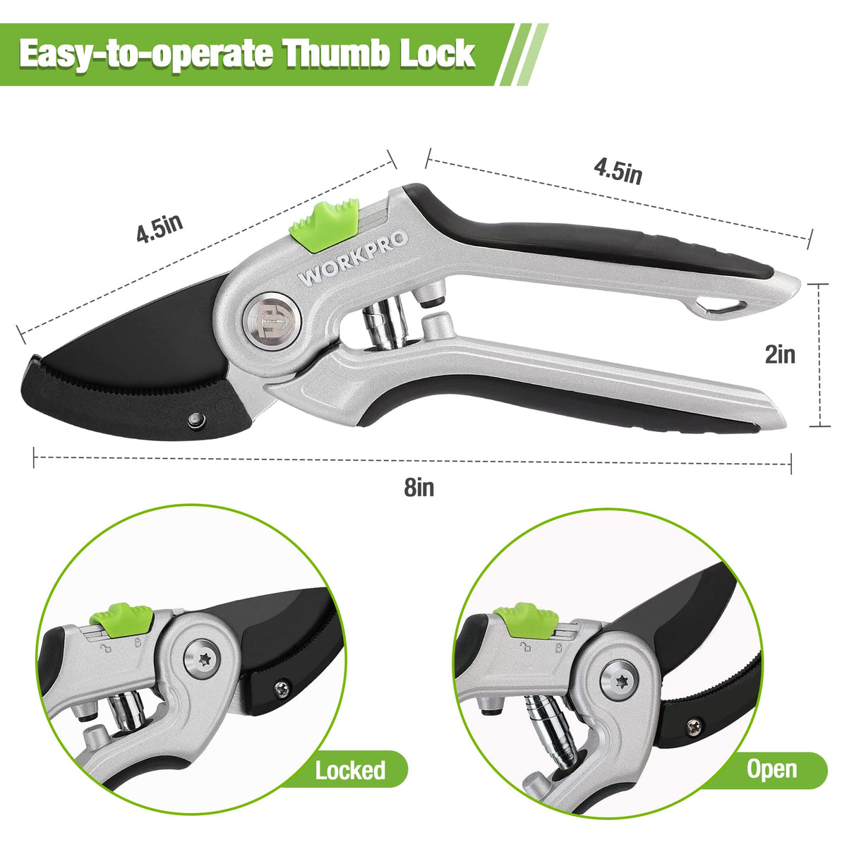 WorkPro shears in-use in garden for precise pruning.