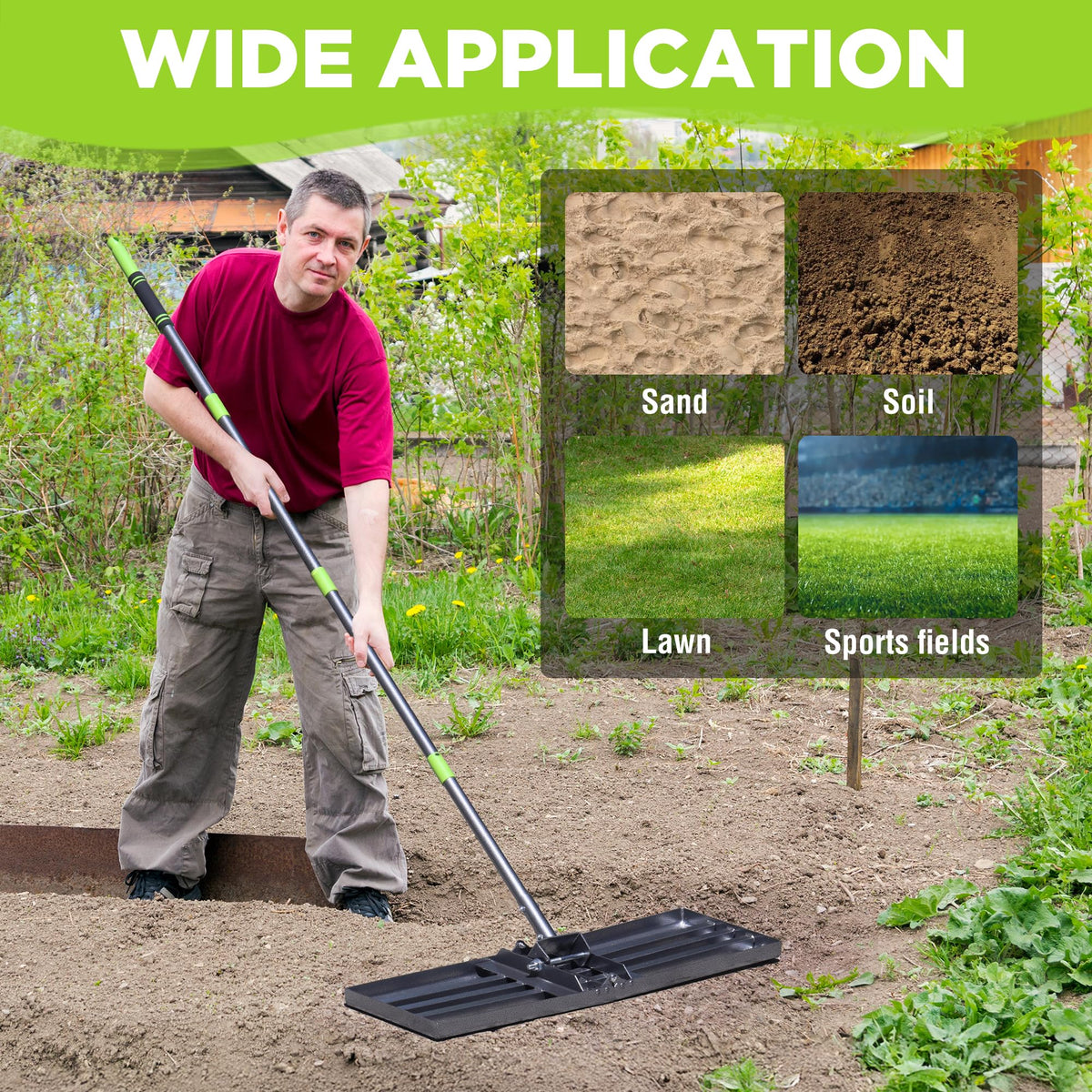 WORKPRO versatile rake suitable for lawns, gardens, farms, and golf courses