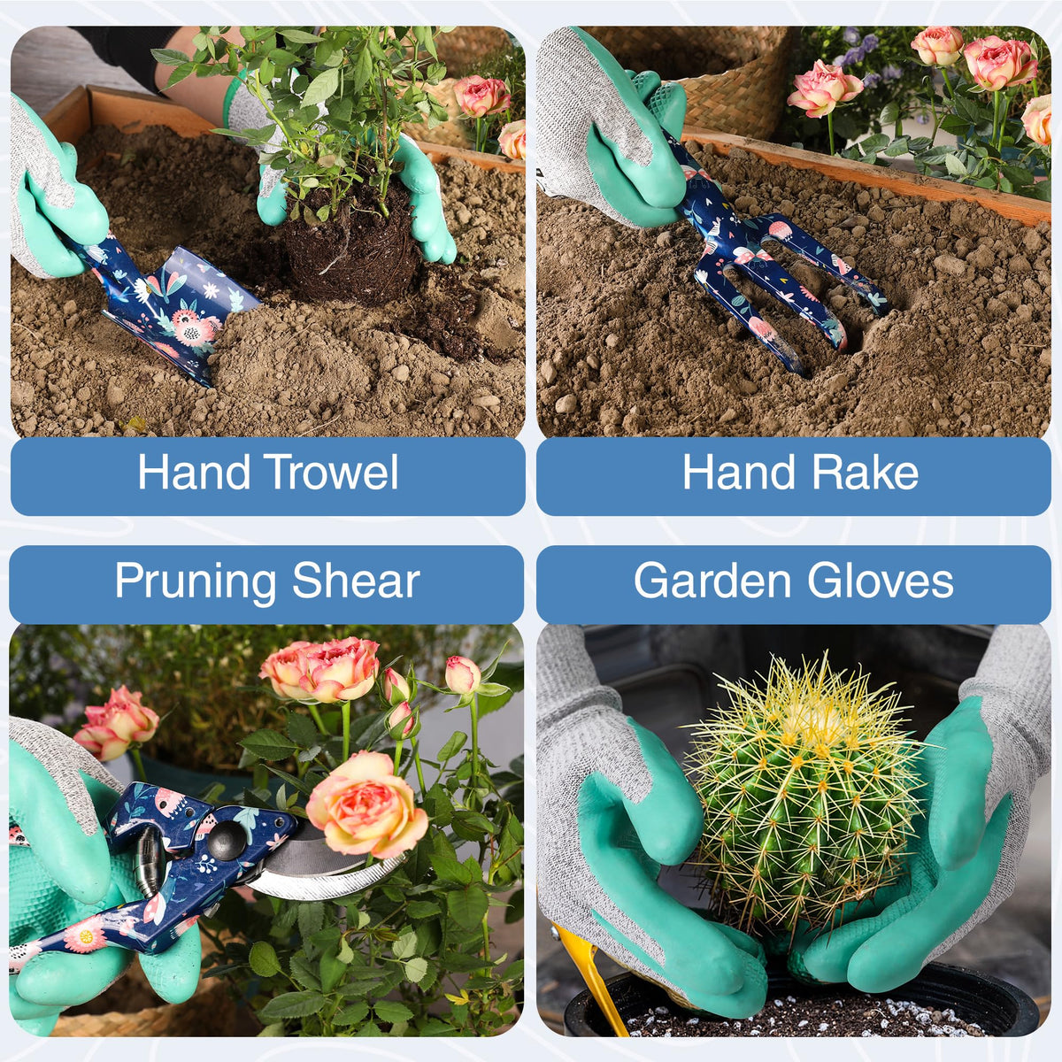 WORKPRO pruner with flower pattern for clean cuts on branches