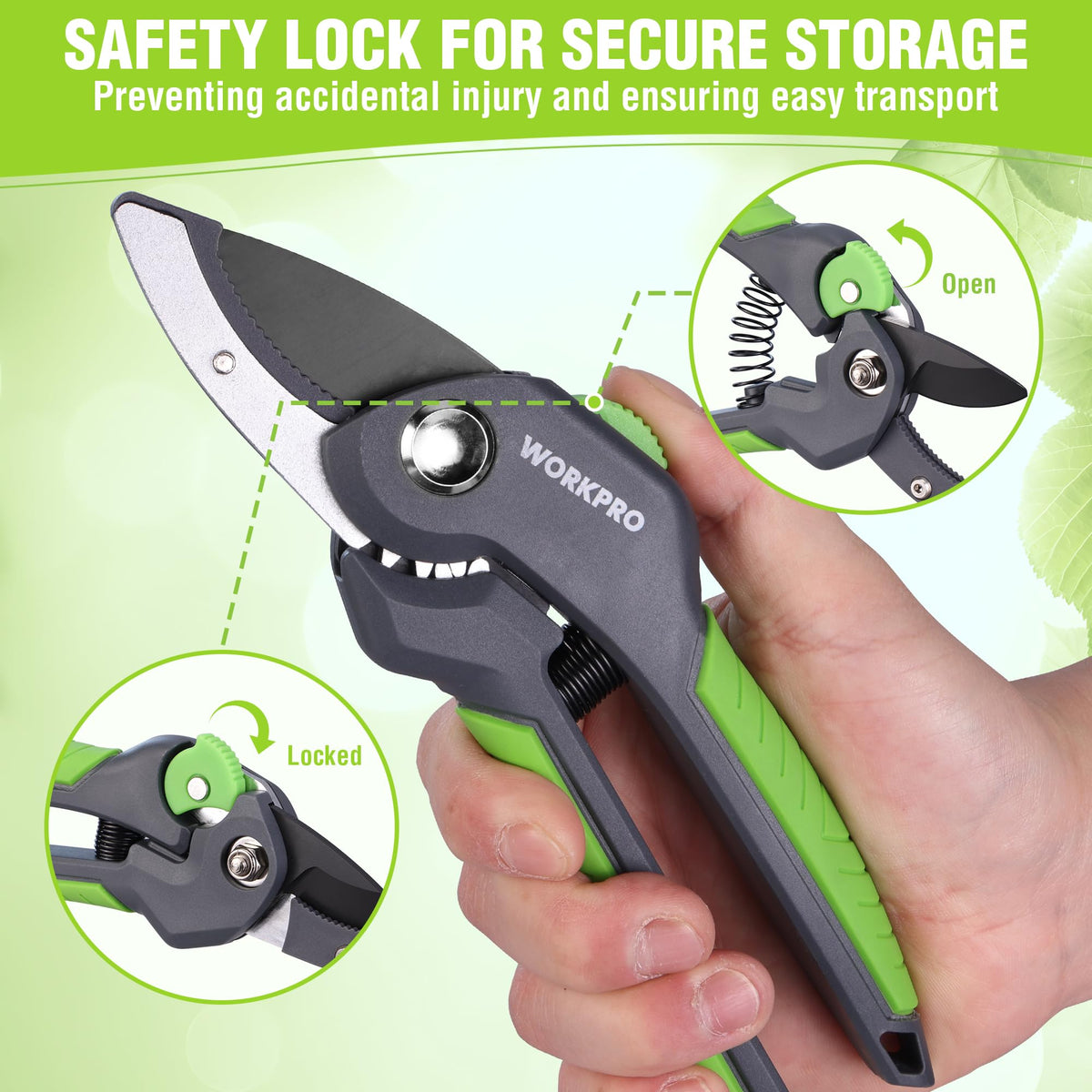 Cutting capacity up to 11/16 inch for tough stems