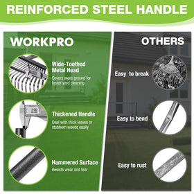 WORKPRO rake with anti-rust coating suitable for all weather